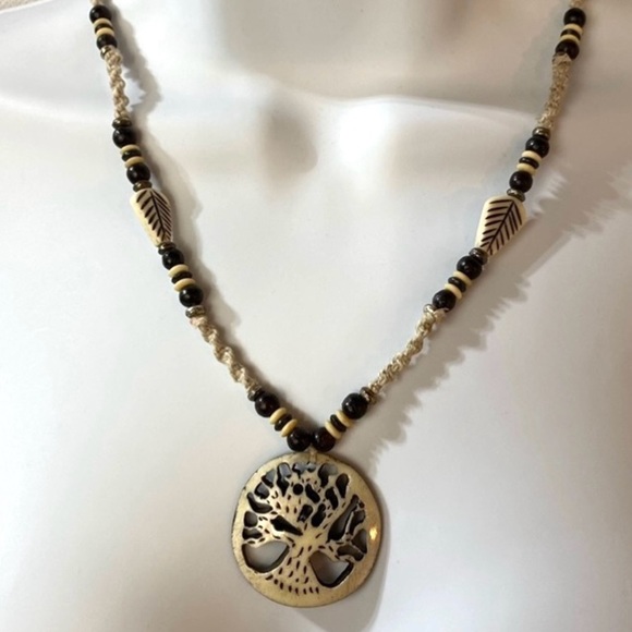 Gypsy Rose Earth First Carved Tree Boho Necklace - Picture 3 of 9